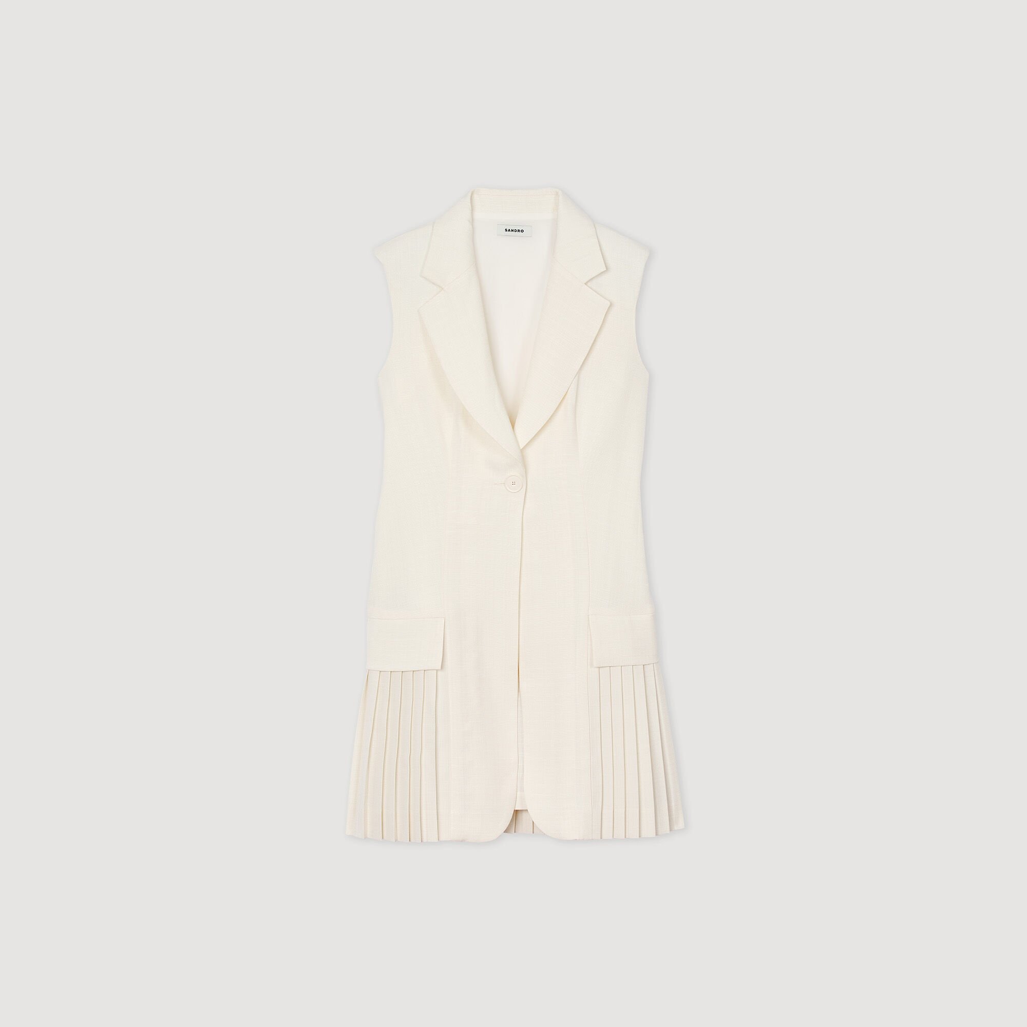 Robe courte tailleur plissée 