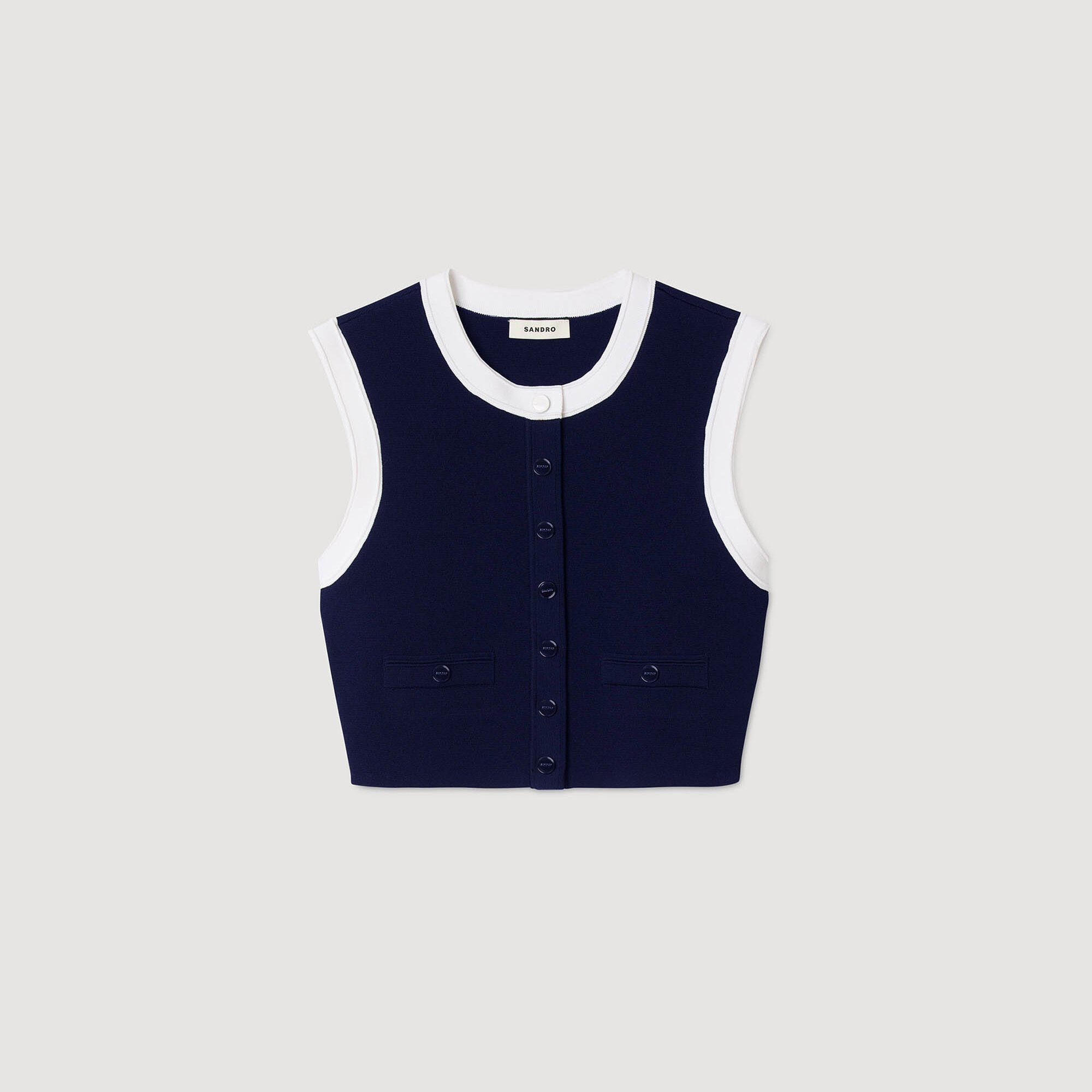 Gilet court bicolore