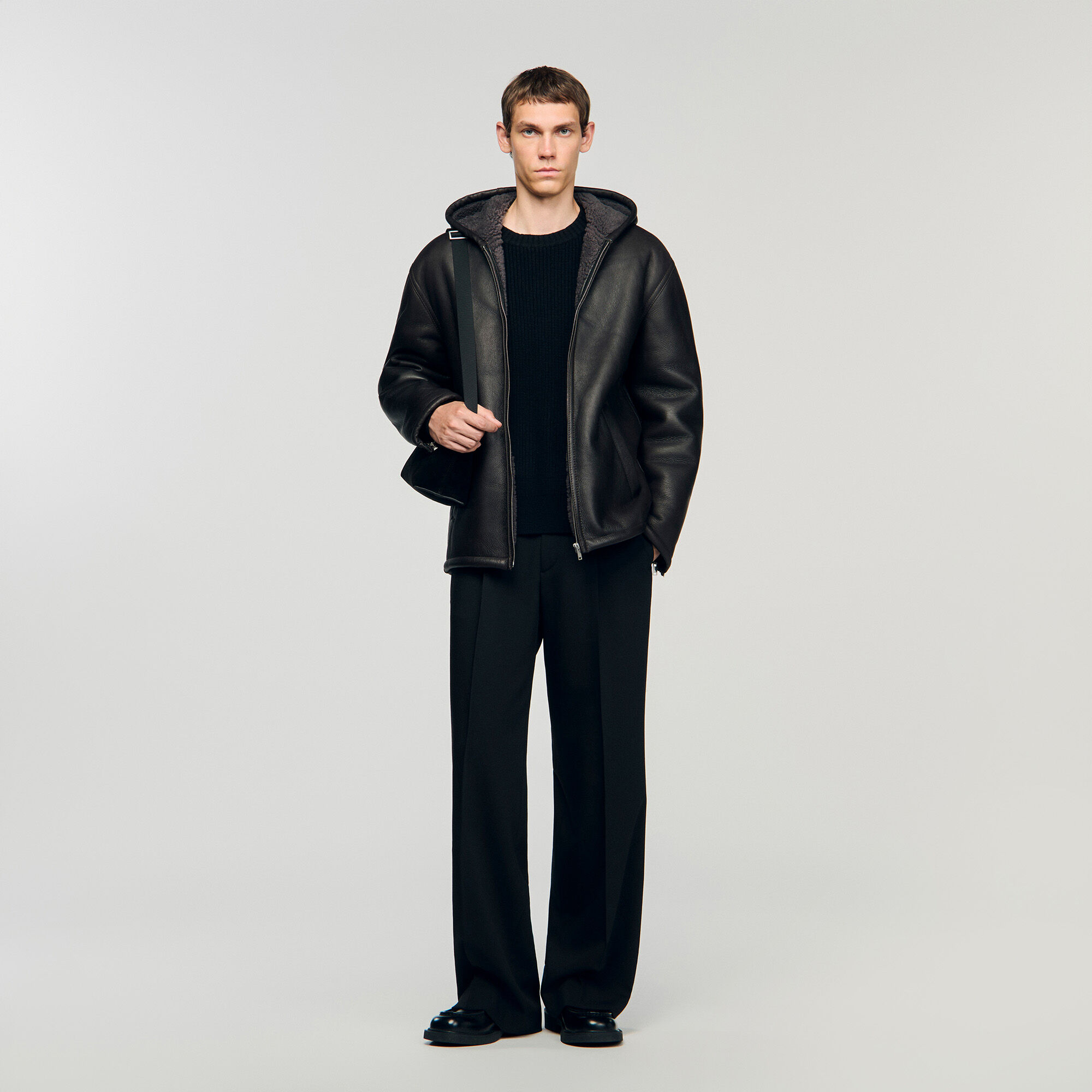 Blouson peau lainée