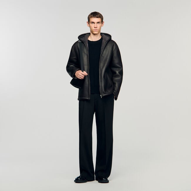 Blouson peau lainée