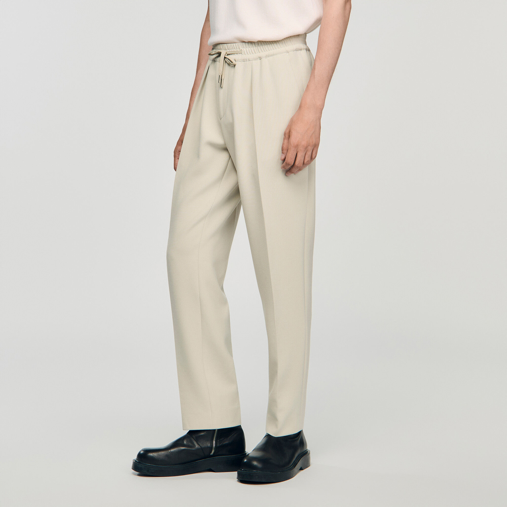 Pantalon droit élastiqué