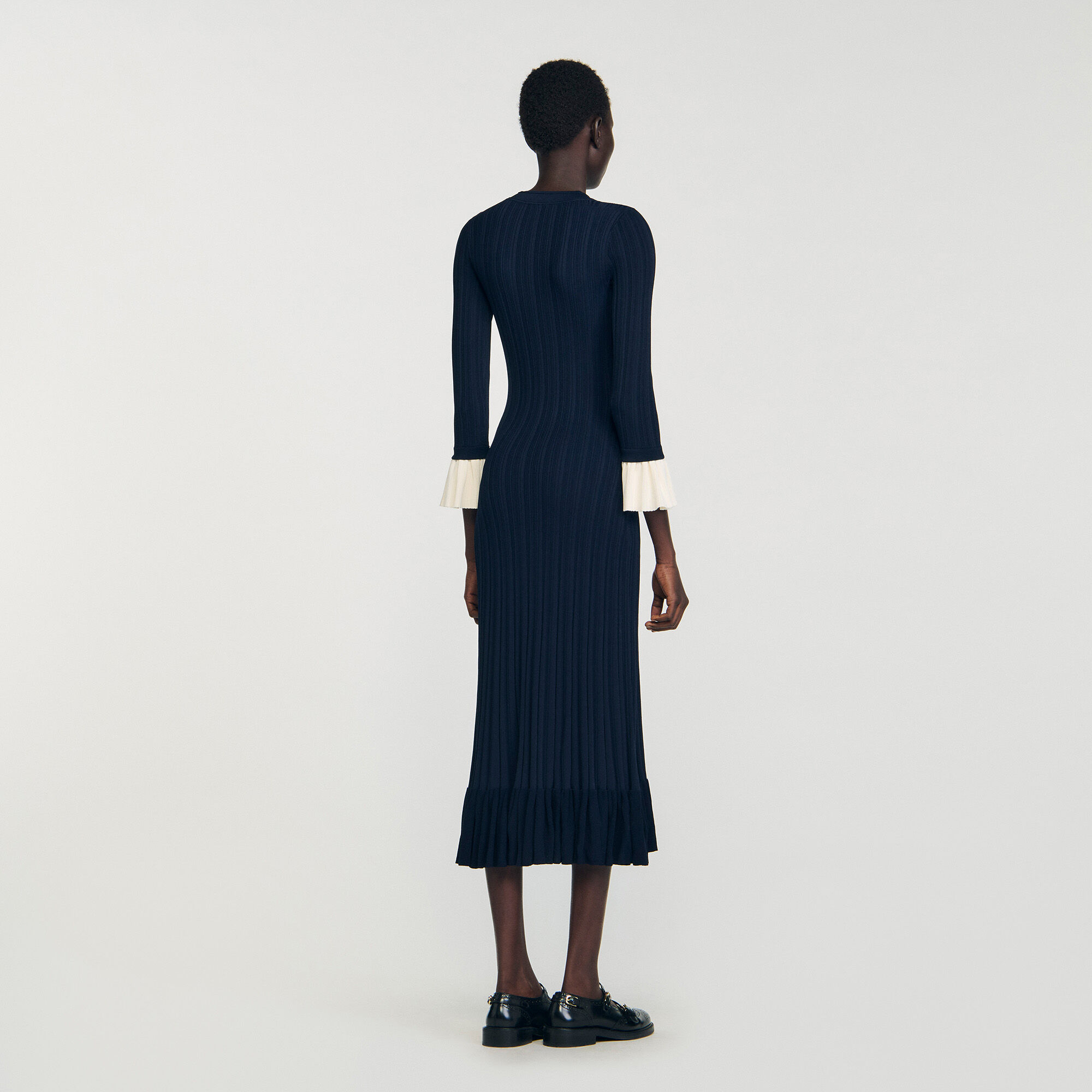 Robe longue en maille bicolore