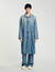 Manteau long en jean délavé 