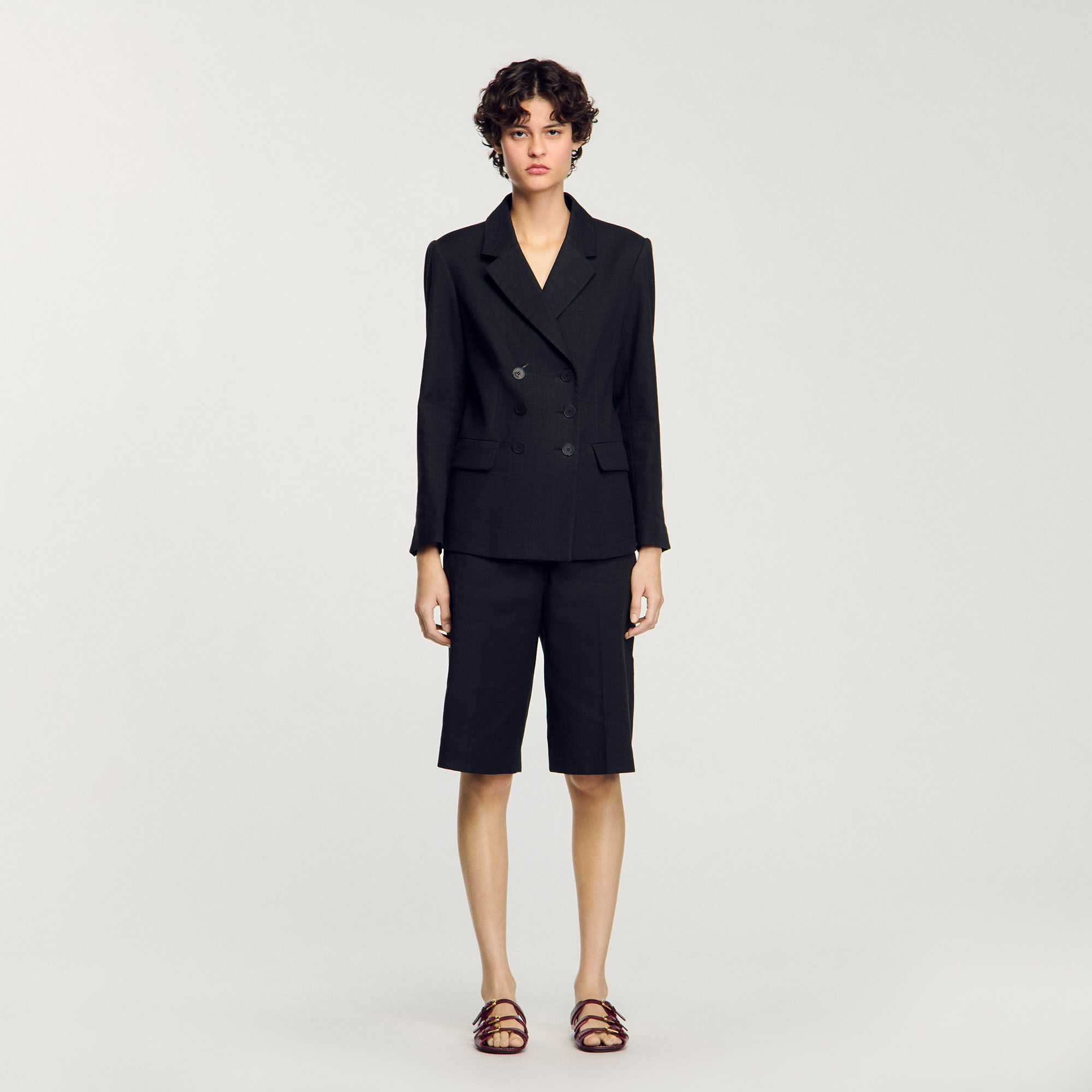 Veste de costume à boutonnage croisé 