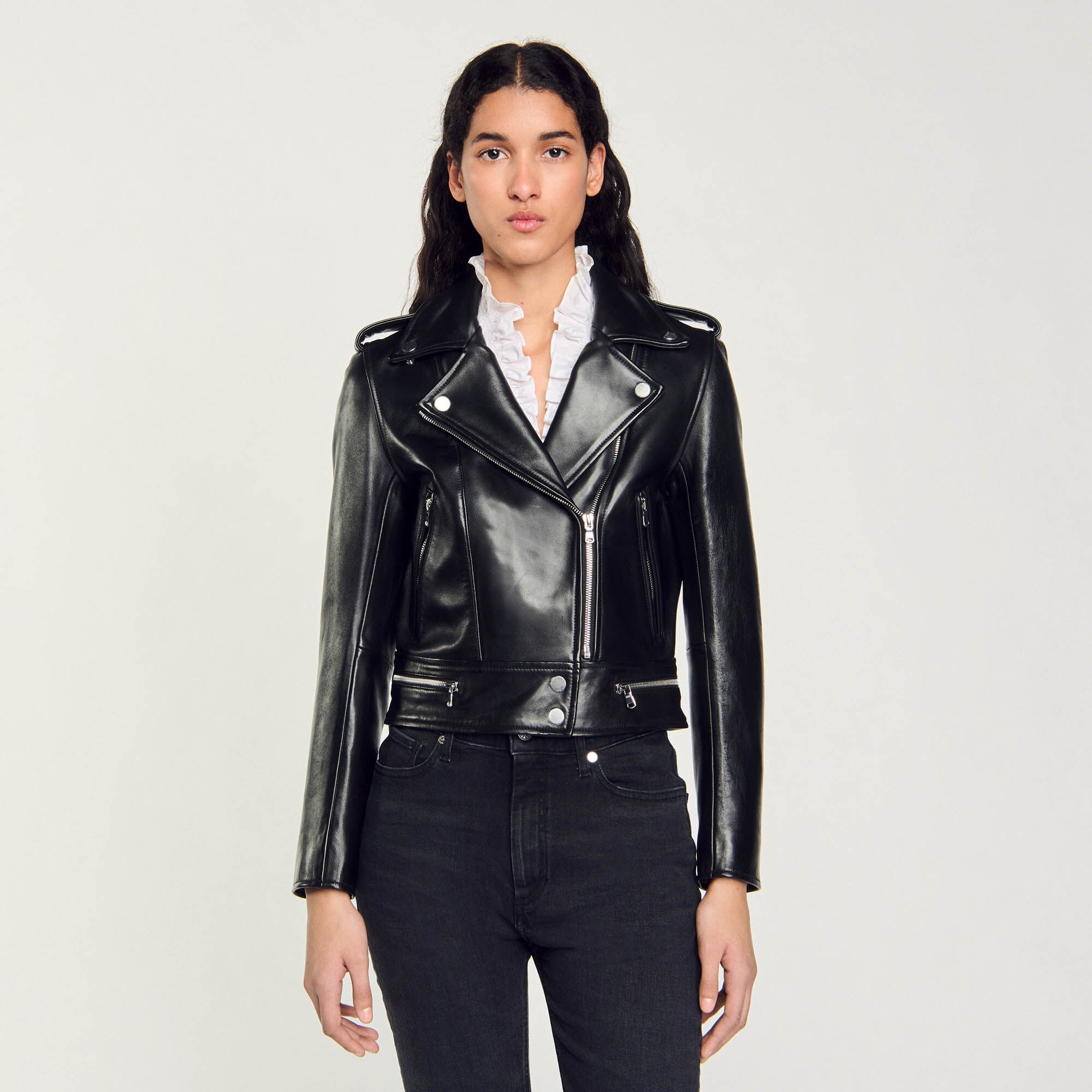 Blouson Cuir Sandro Paris Leather Jacket Sandro Paris Blouson Cuir