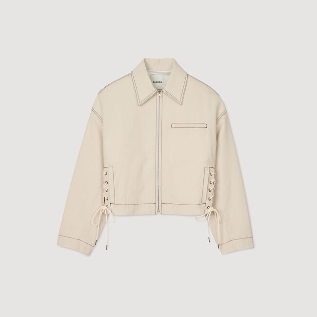 Blouson en jean à lacets