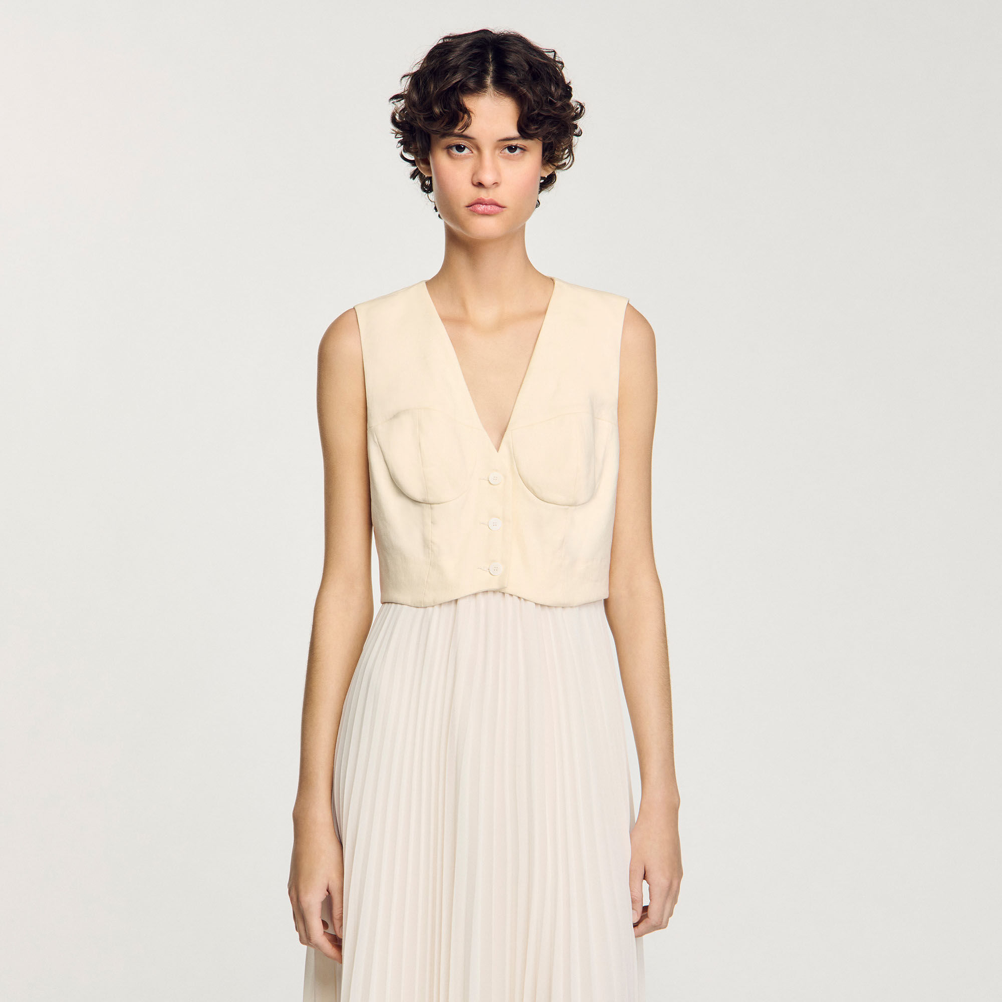Robe longue plissée