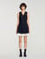 Robe courte bicolore en tweed - Femme | Sandro Paris