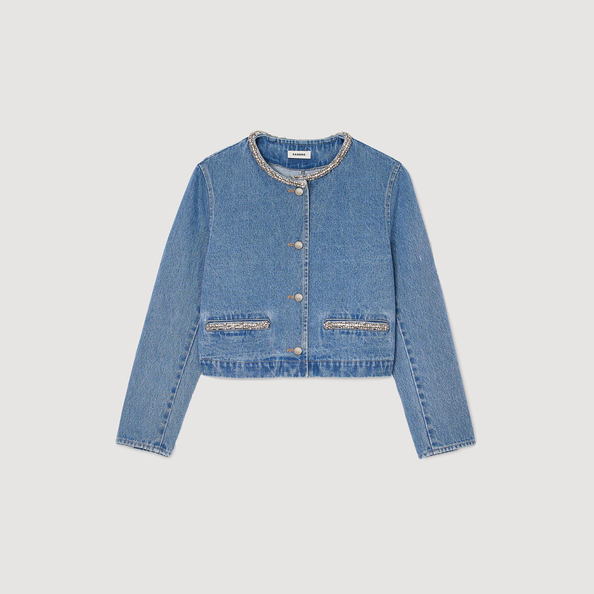 Blouson en denim strassé