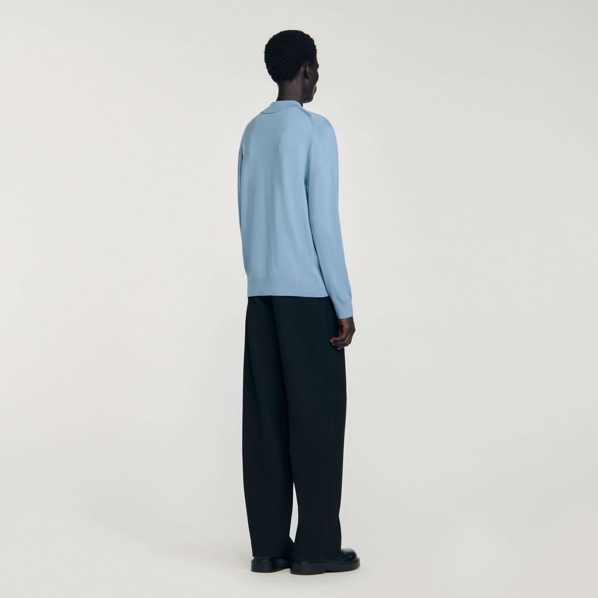 Pull en laine &agrave; col montant