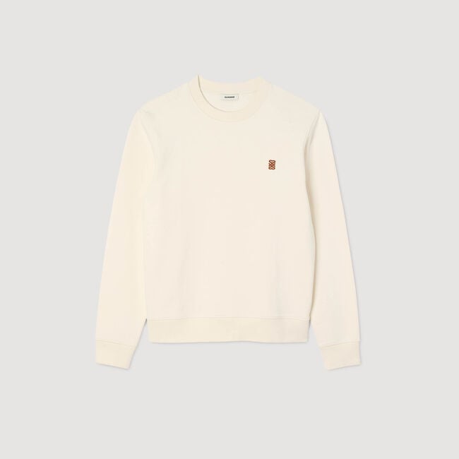 Sweat oversize à patch en cuir