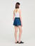 Short en denim strassé