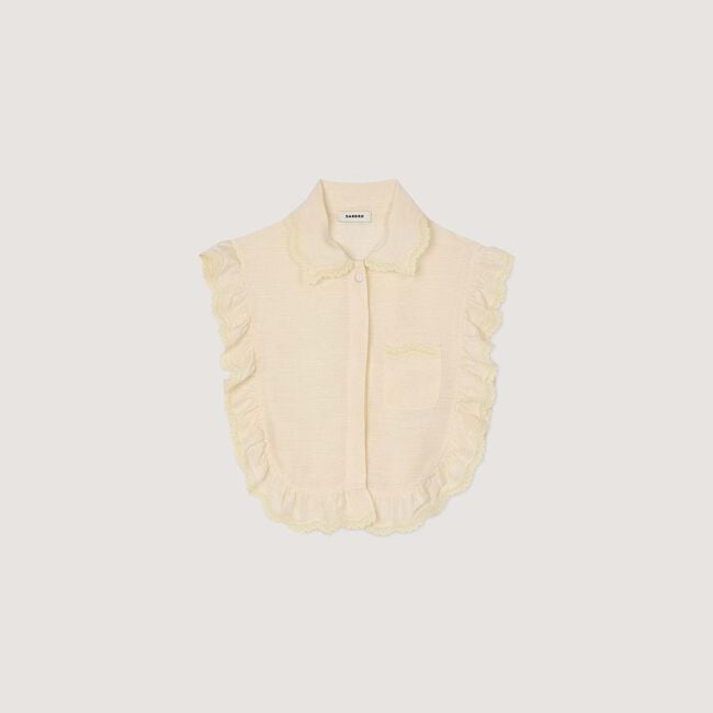 Col chemise à détails dentelle 