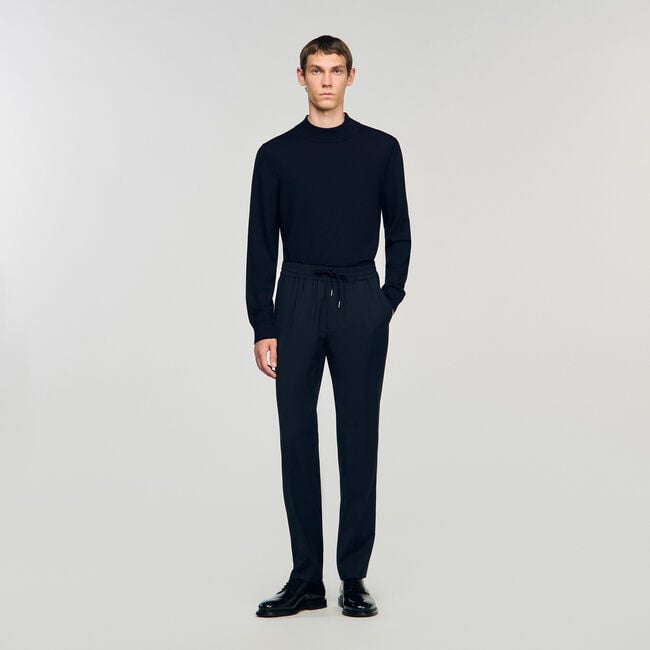 Pantalon droit élastiqué
