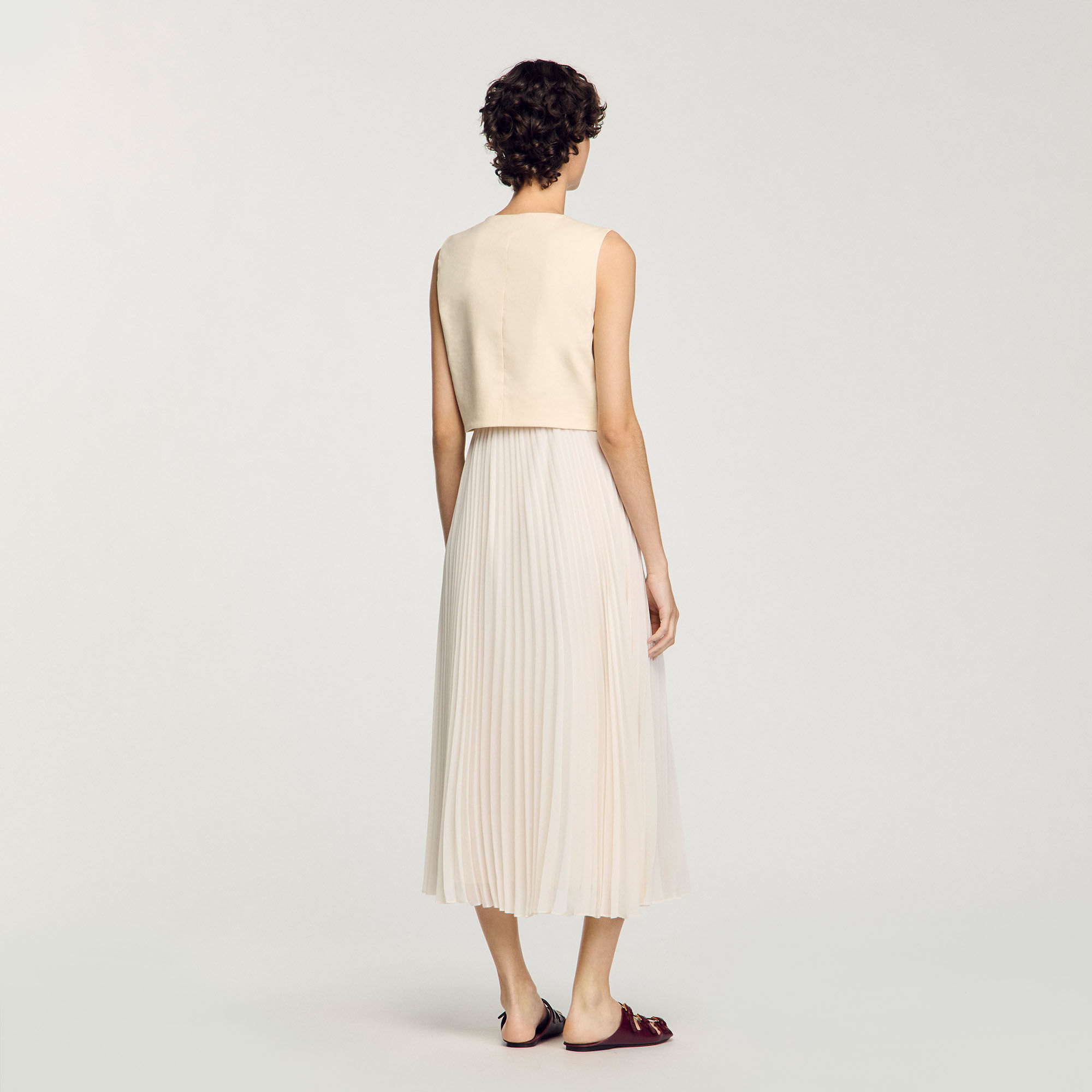 Robe longue plissée