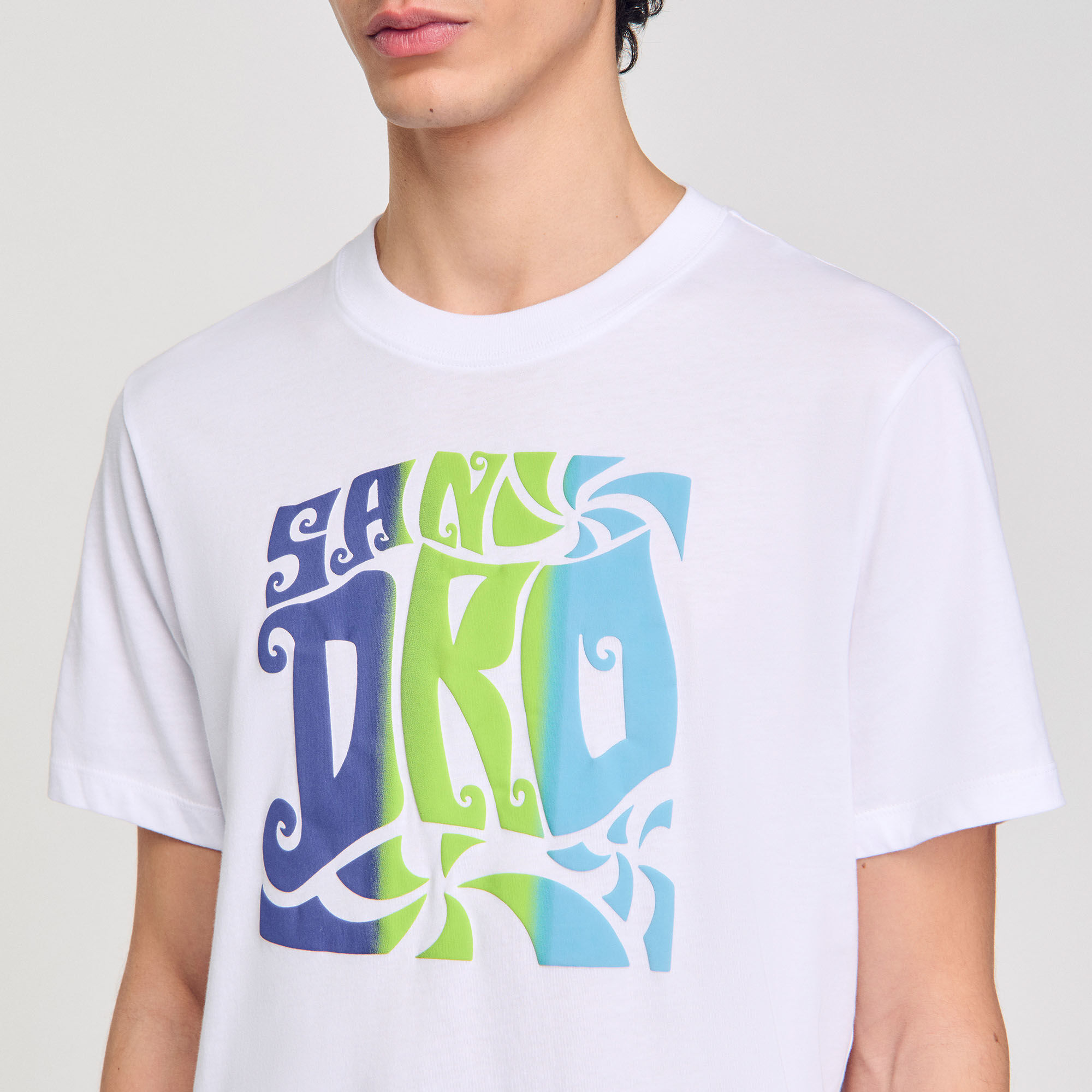 T-shirt en coton à imprimé vagues