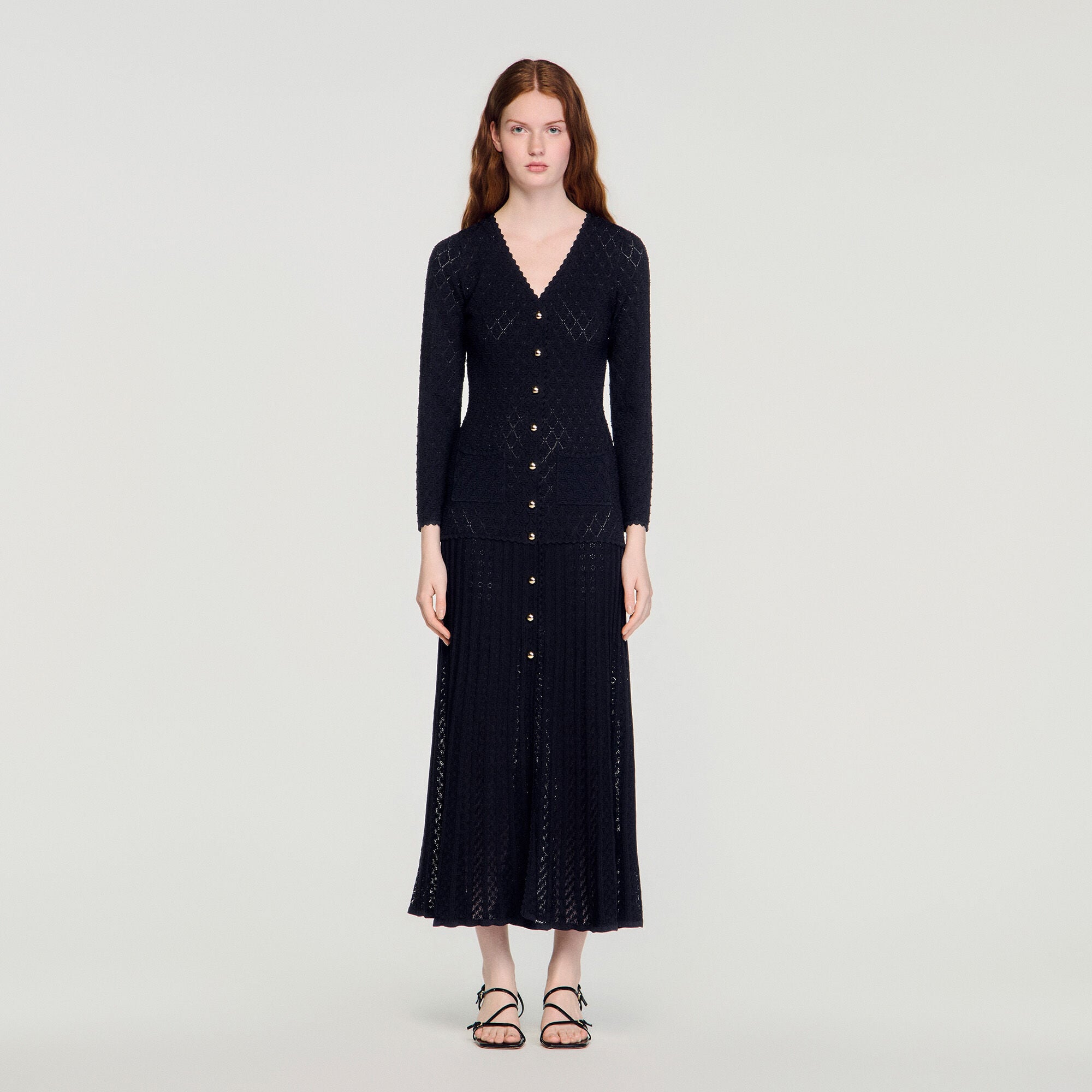 Robe longue en maille fantaisie