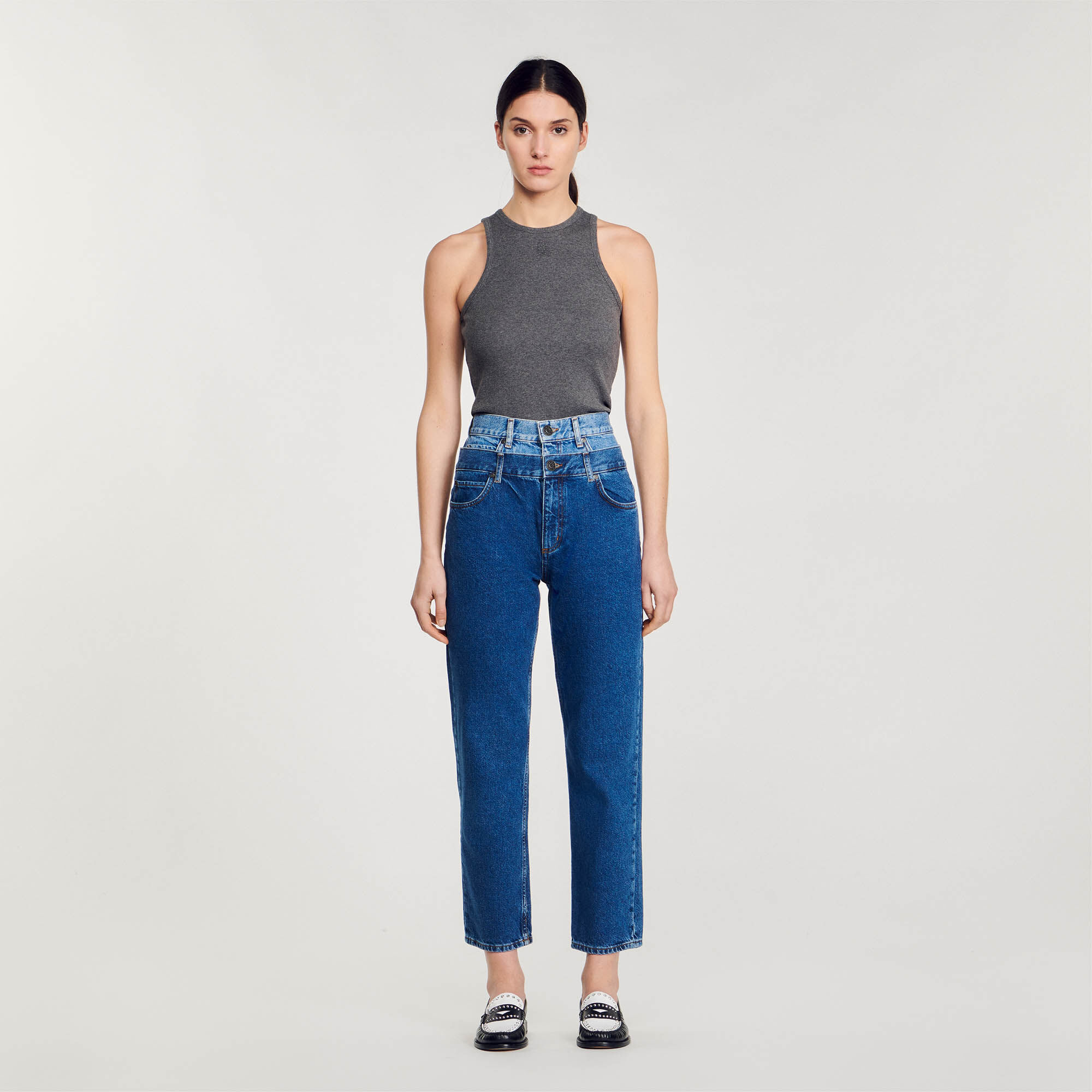 Jean mom avec ceinture best sale