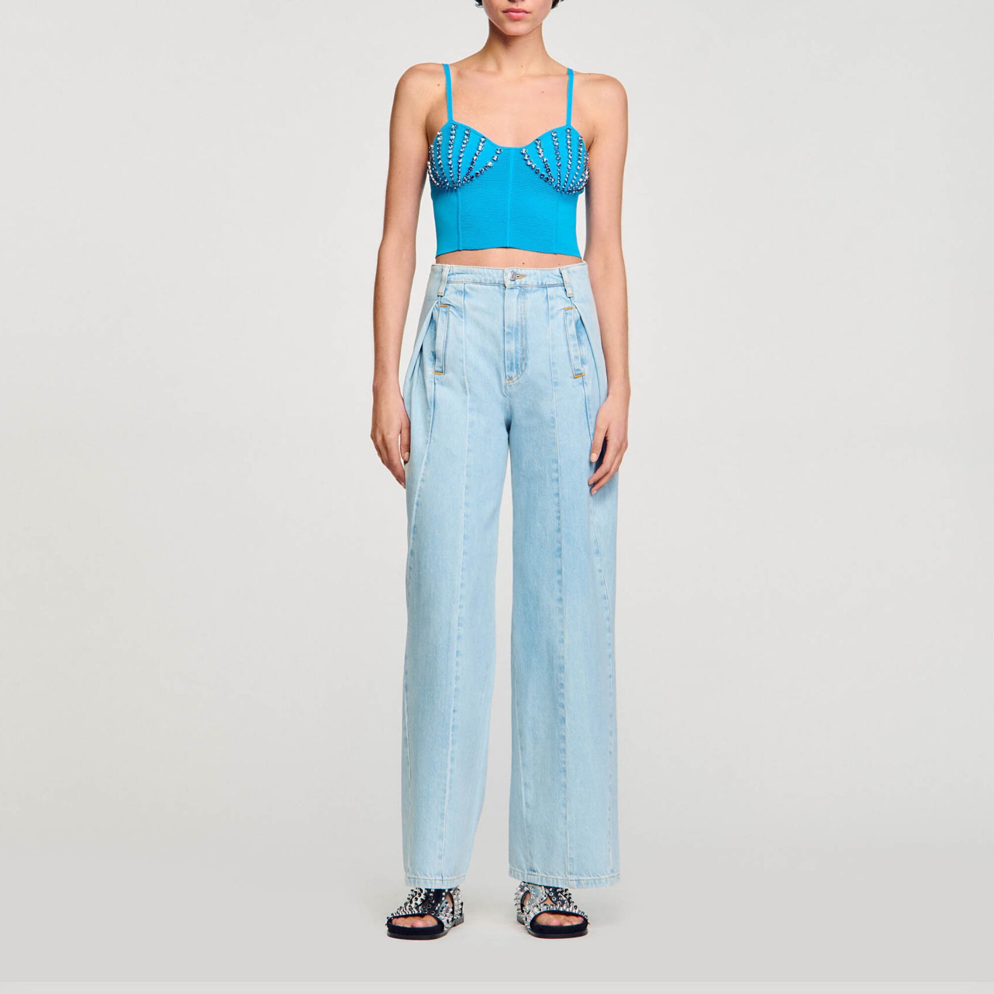 Bustier à strass coquillages