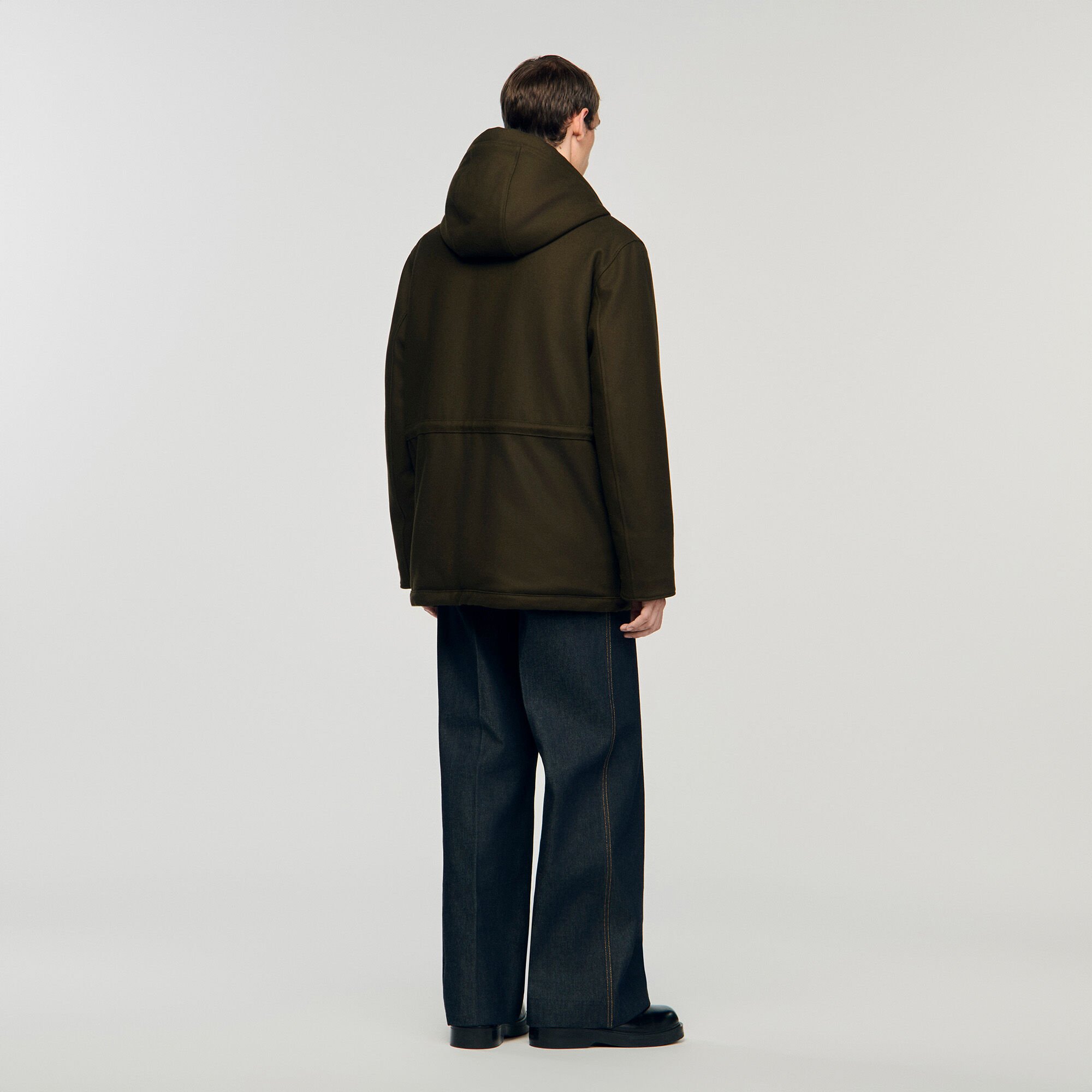 Parka en laine avec capuche