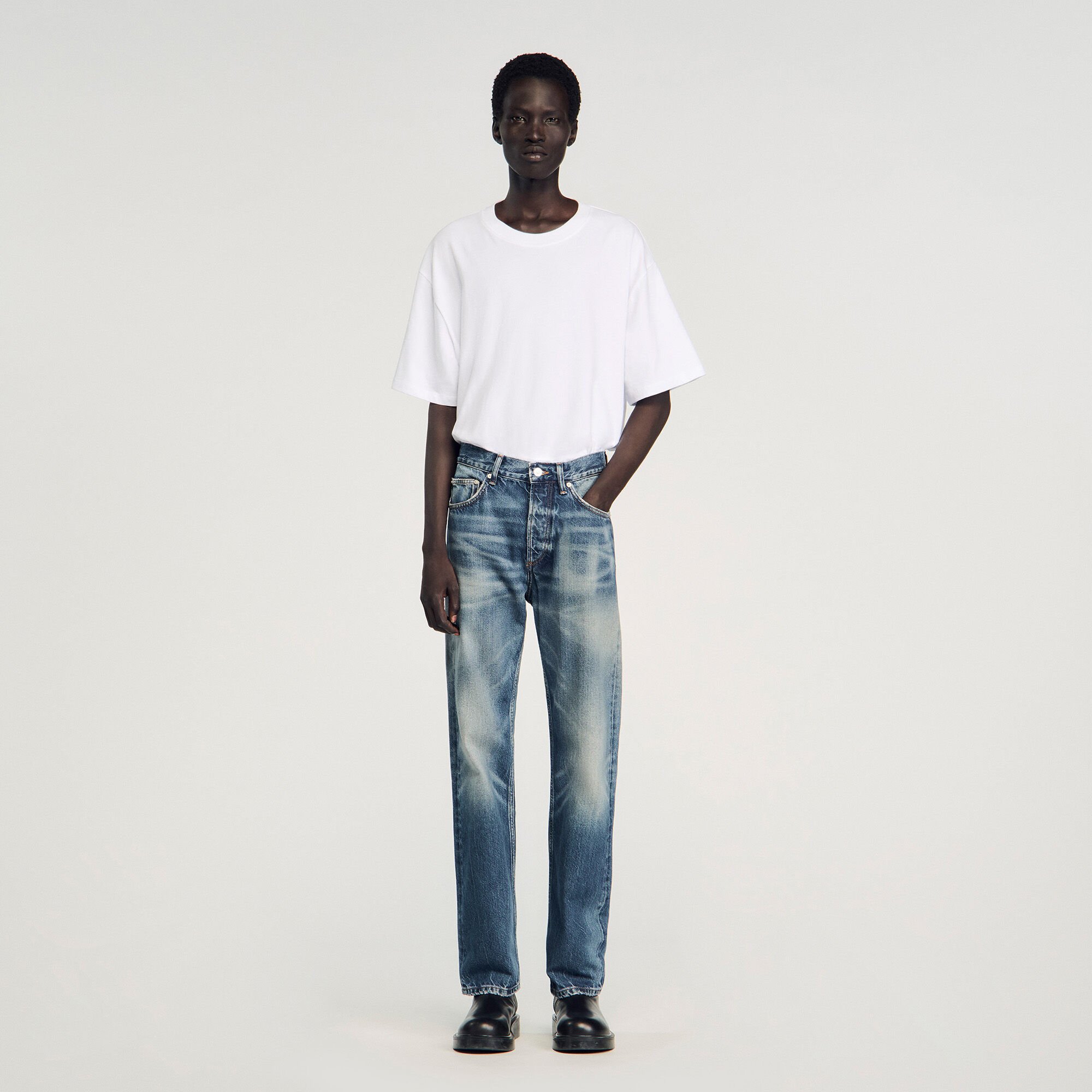 Jean regular délavé