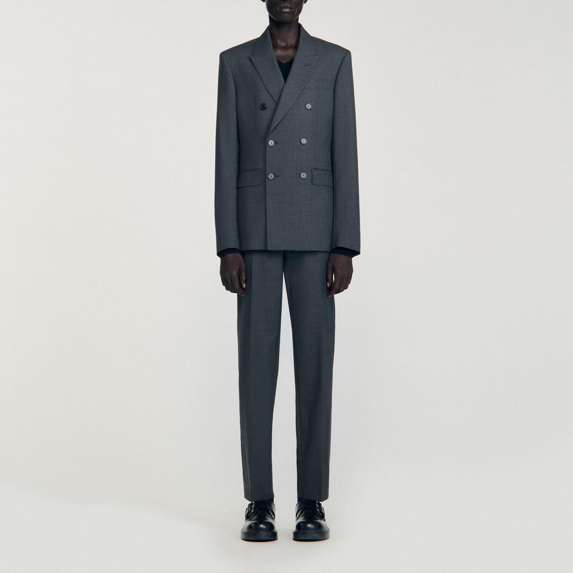 Veste de costume crois&eacute;e - Homme | Sandro Paris