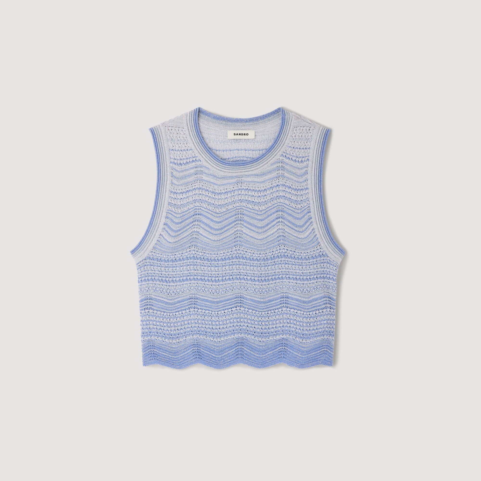 Top court en maille fantaisie 
