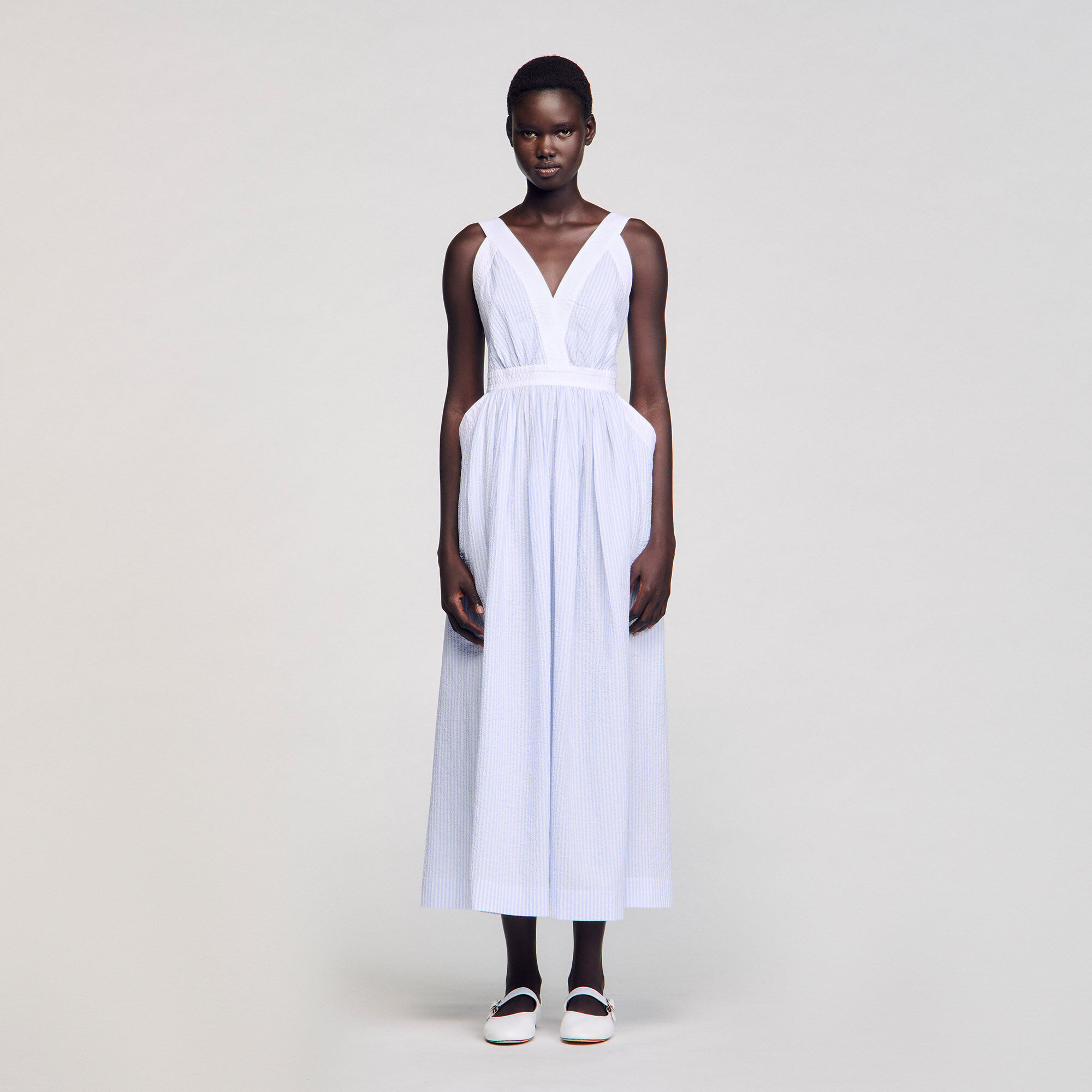 Robe longue à rayures