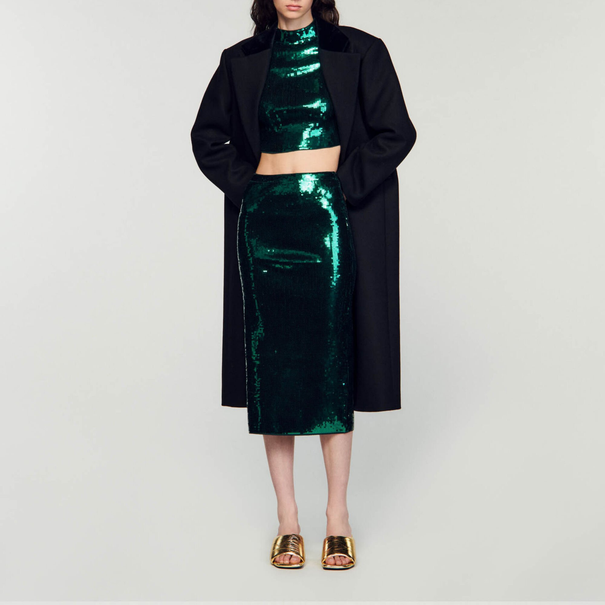 Jupe midi à sequins