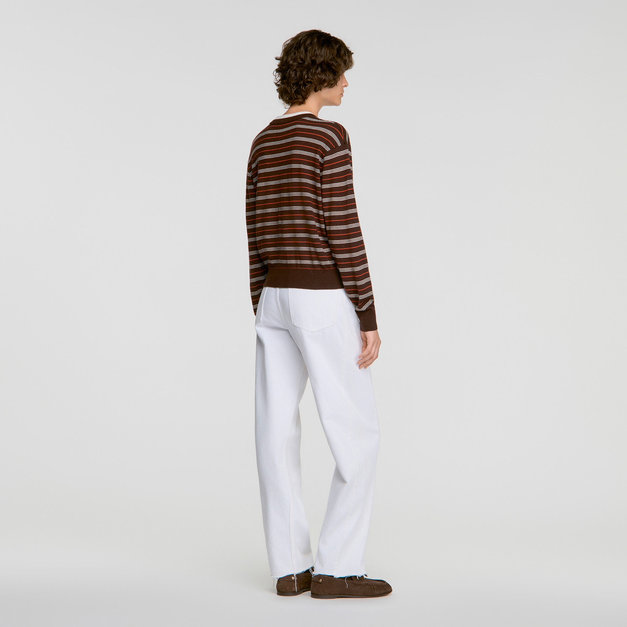 Pull en laine &agrave; rayures - Femme | Sandro Paris