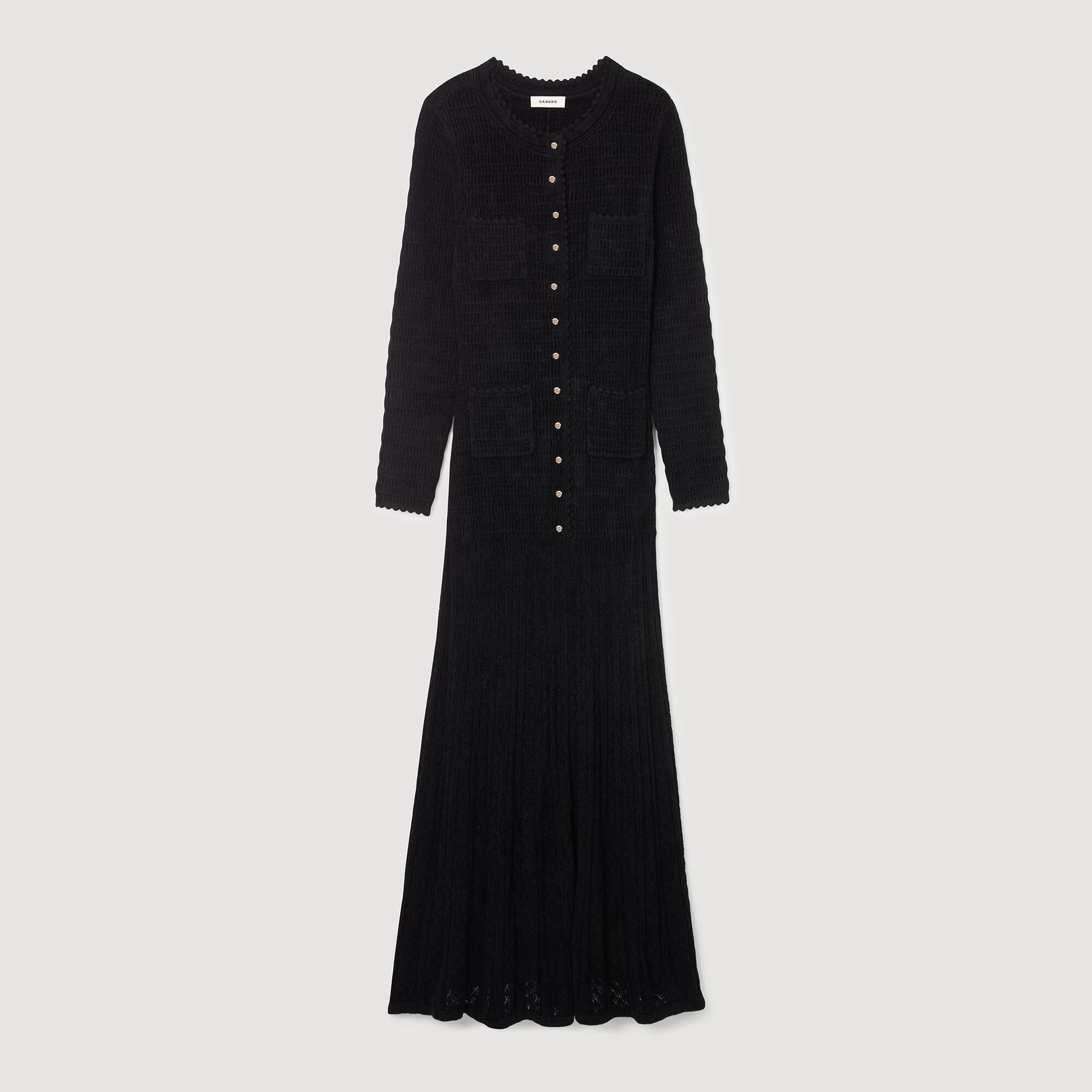 Robe longue maille texturée