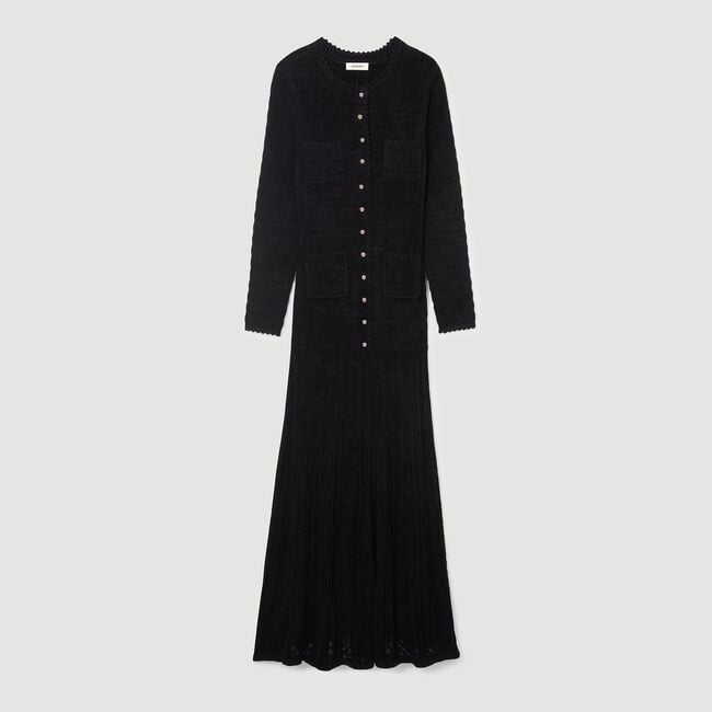 Robe longue maille texturée