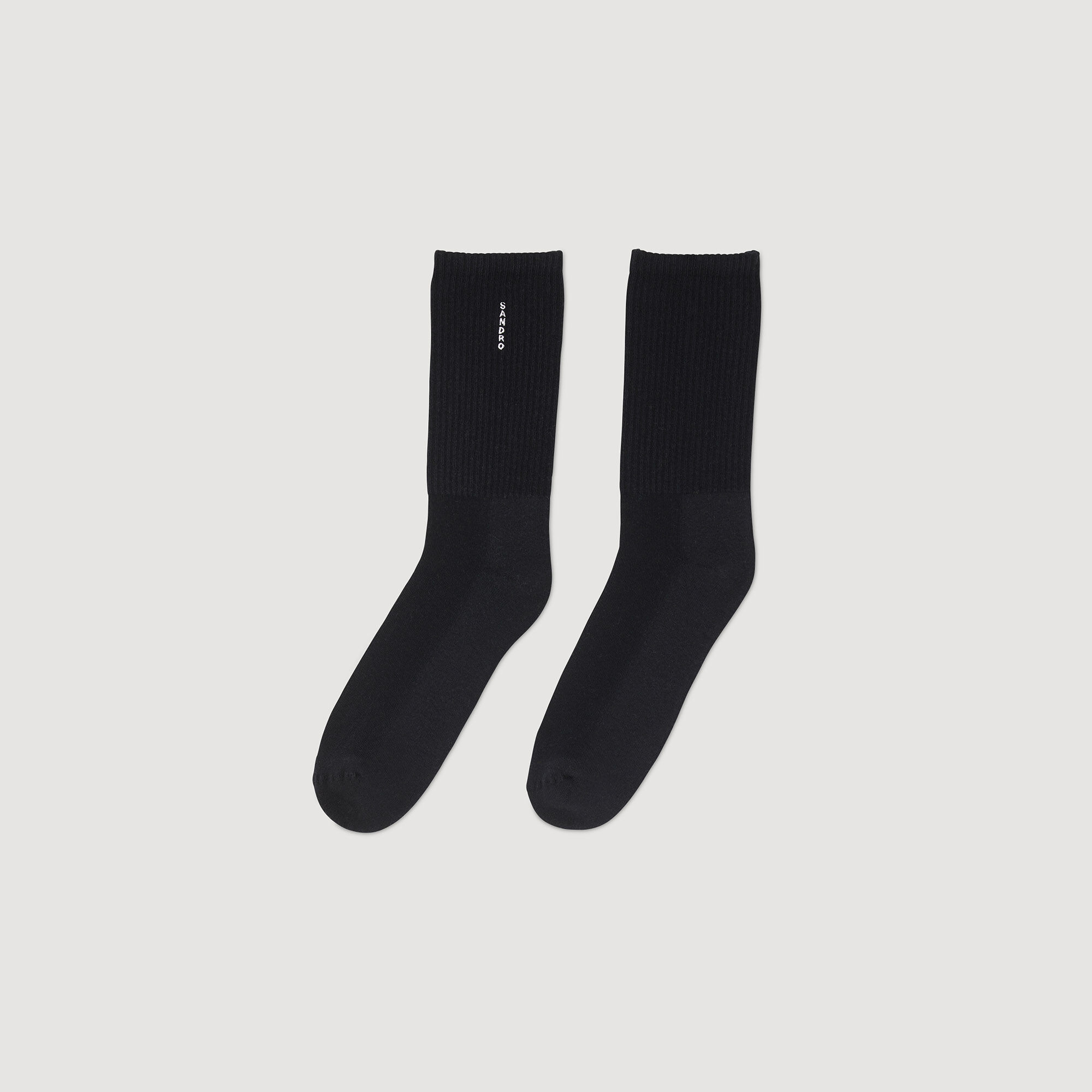 Chaussettes en coton gris noir pour homme Sandro Paris