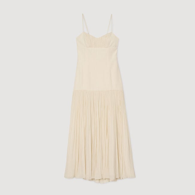 Robe longue plissée