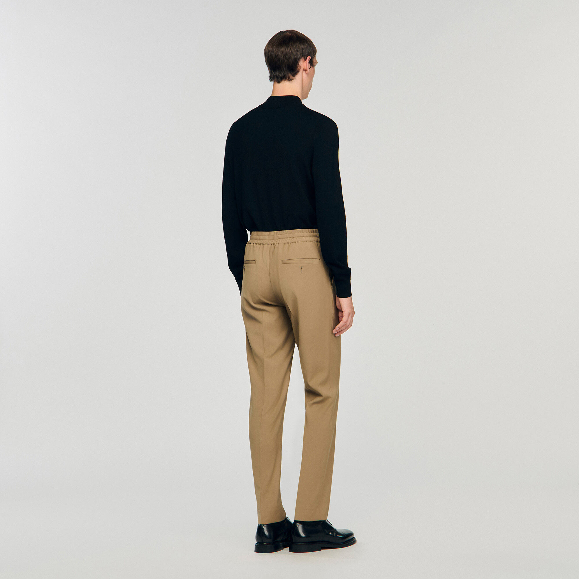 Pantalon élastiqué en laine