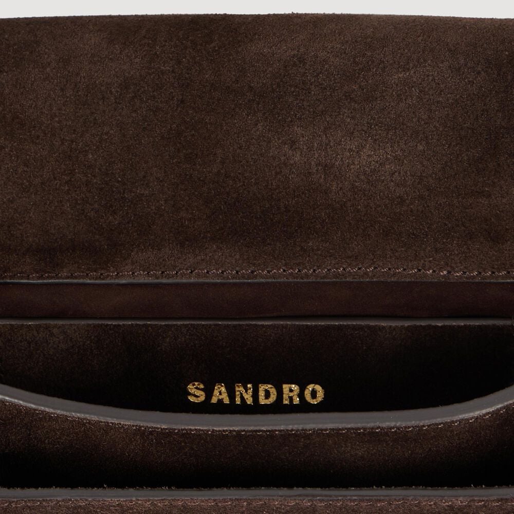 Sandro Sac LE MAMBO JANYS en suède à studs – Marron Fonce – vue 7