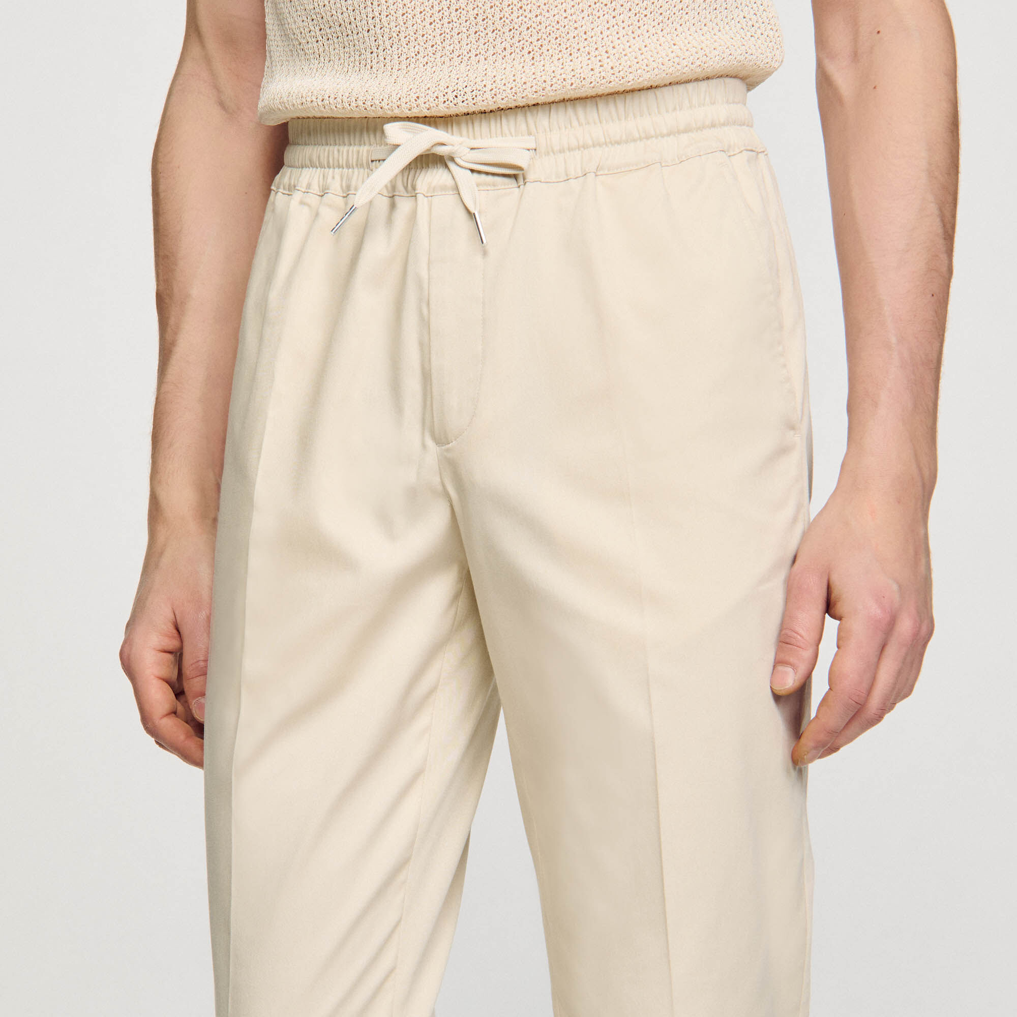 Pantalon droit élastiqué