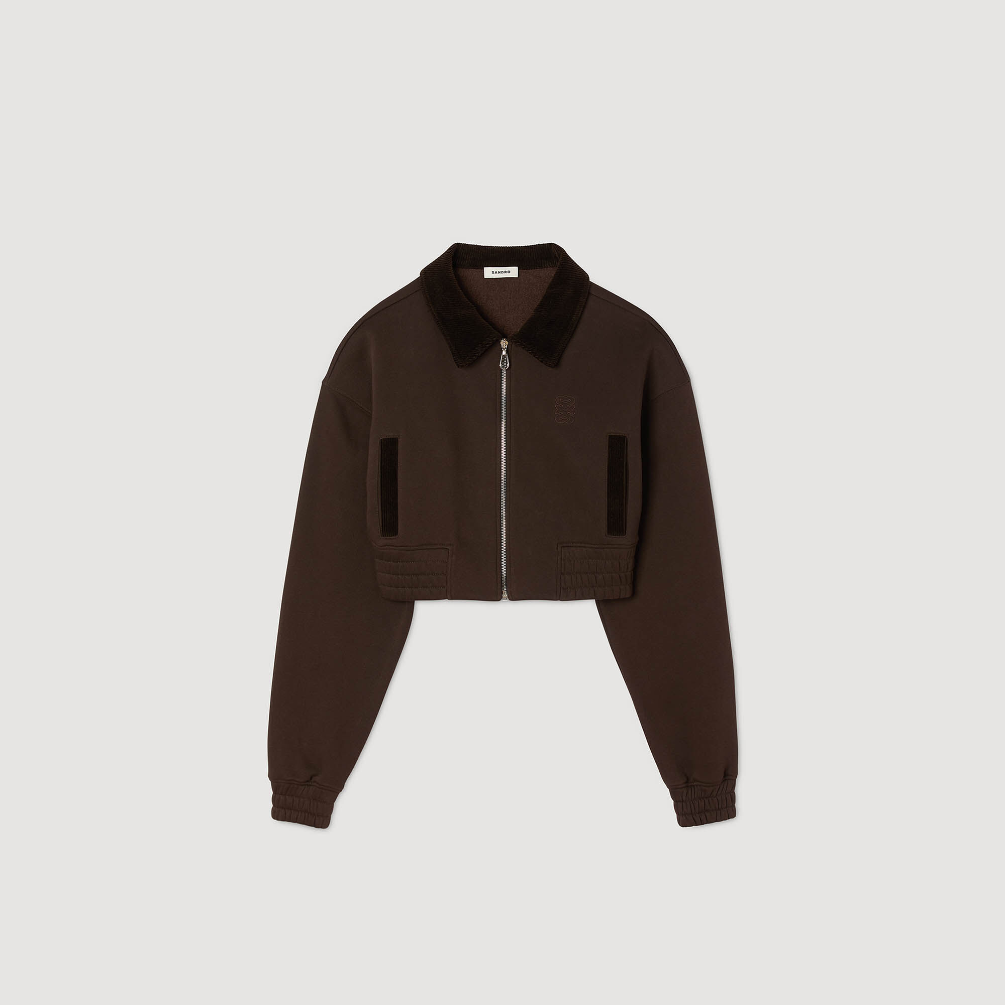 Sweatshirt court bi matière