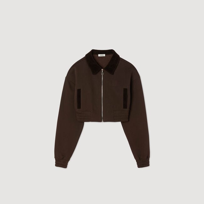 Sweatshirt court bi matière