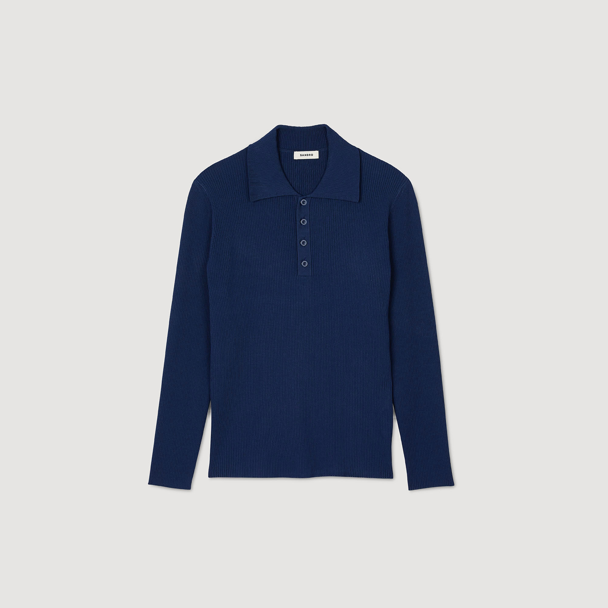 Polo en maille côtelée