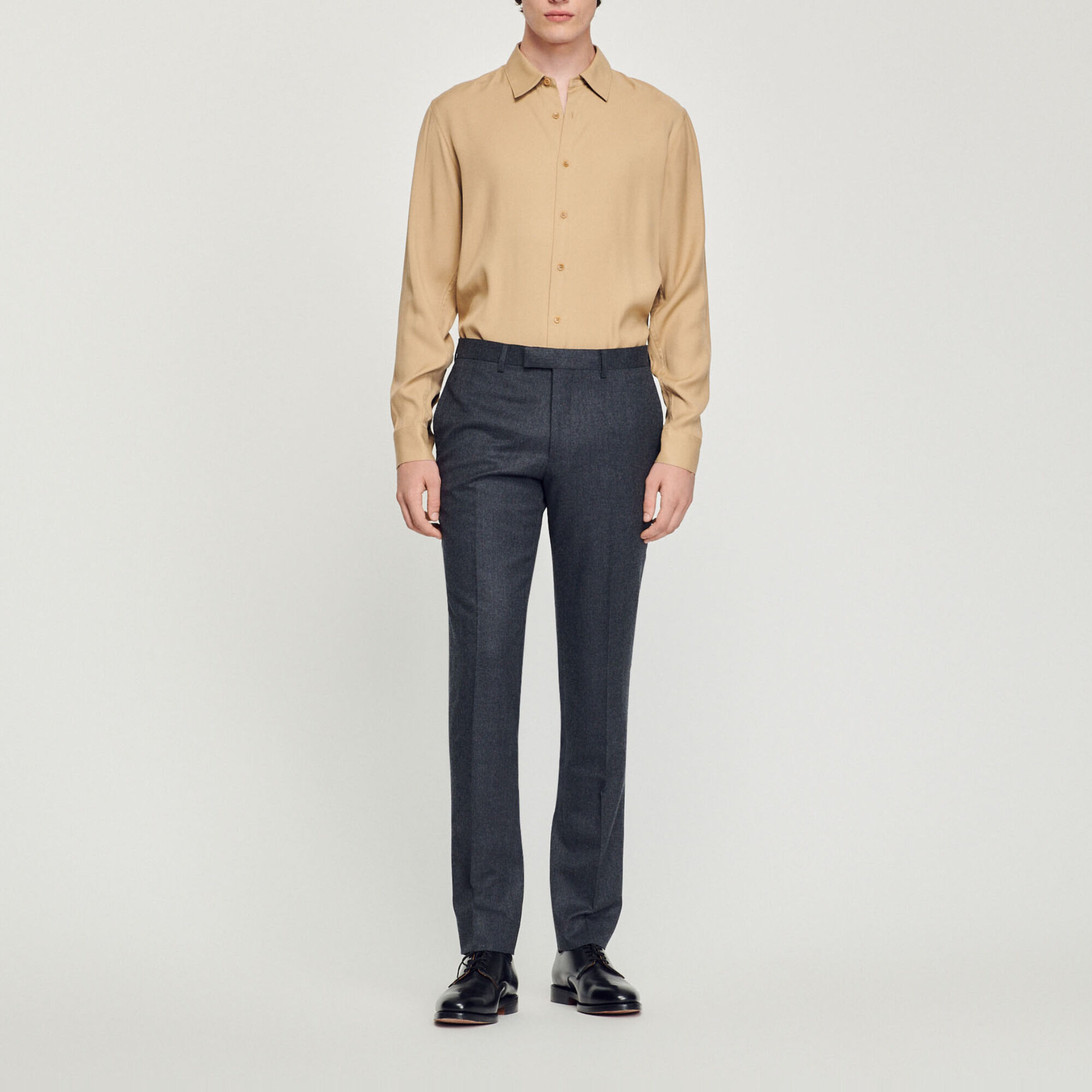 Pantalon de costume en flanelle