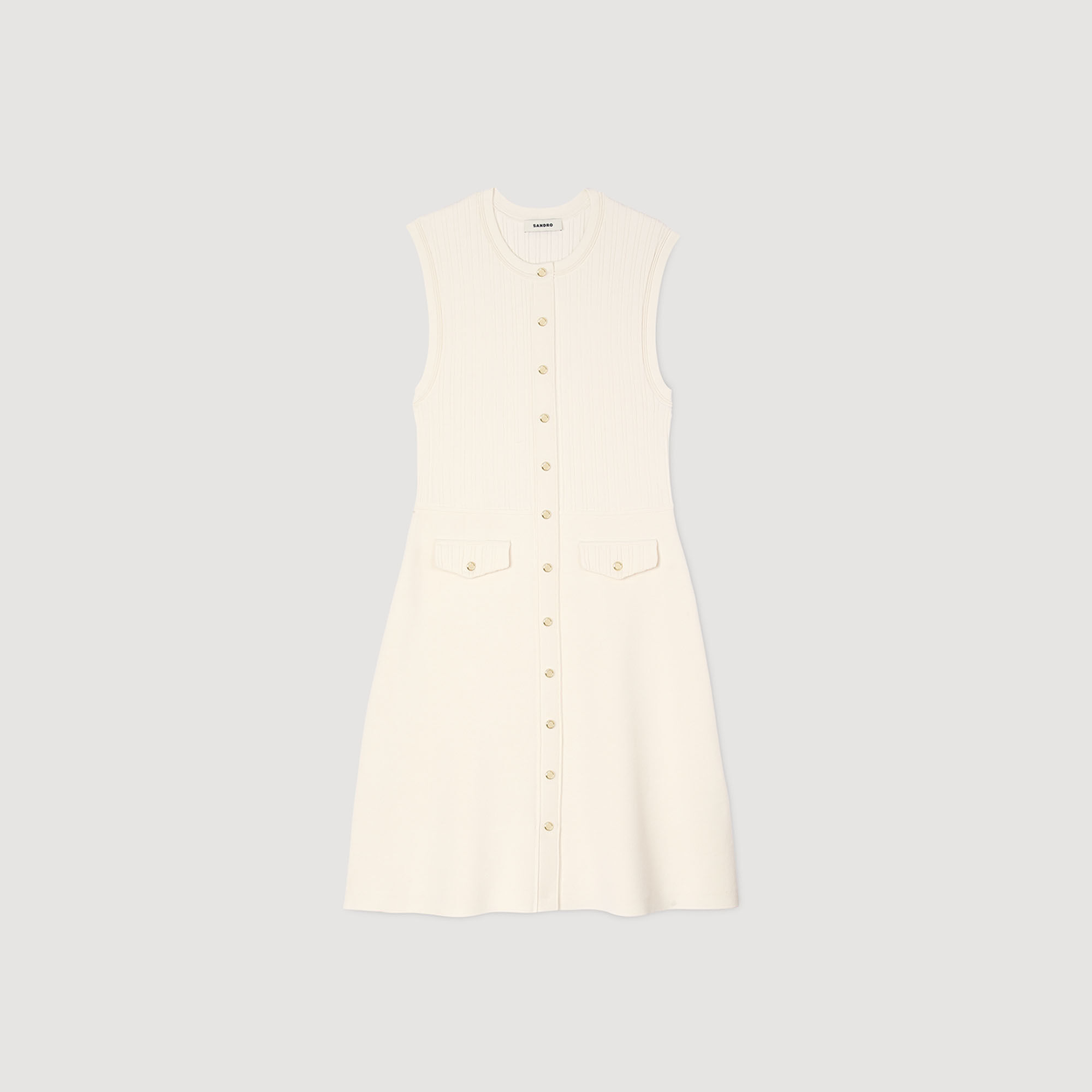 Robe courte en maille côtelée