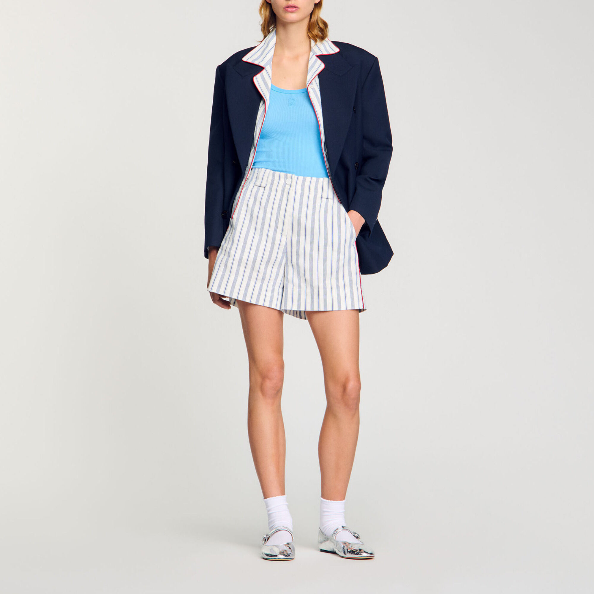 Short &agrave; rayures