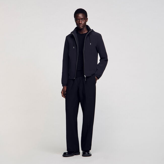 Blouson tissu technique col montant