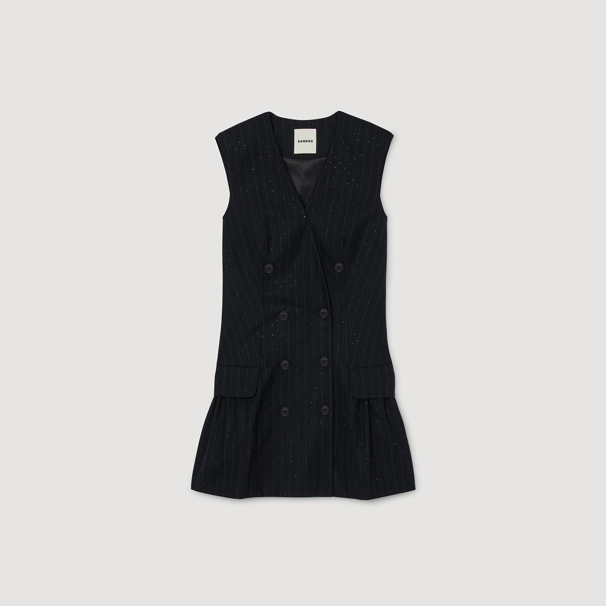 Robe courte tailleur strassée
