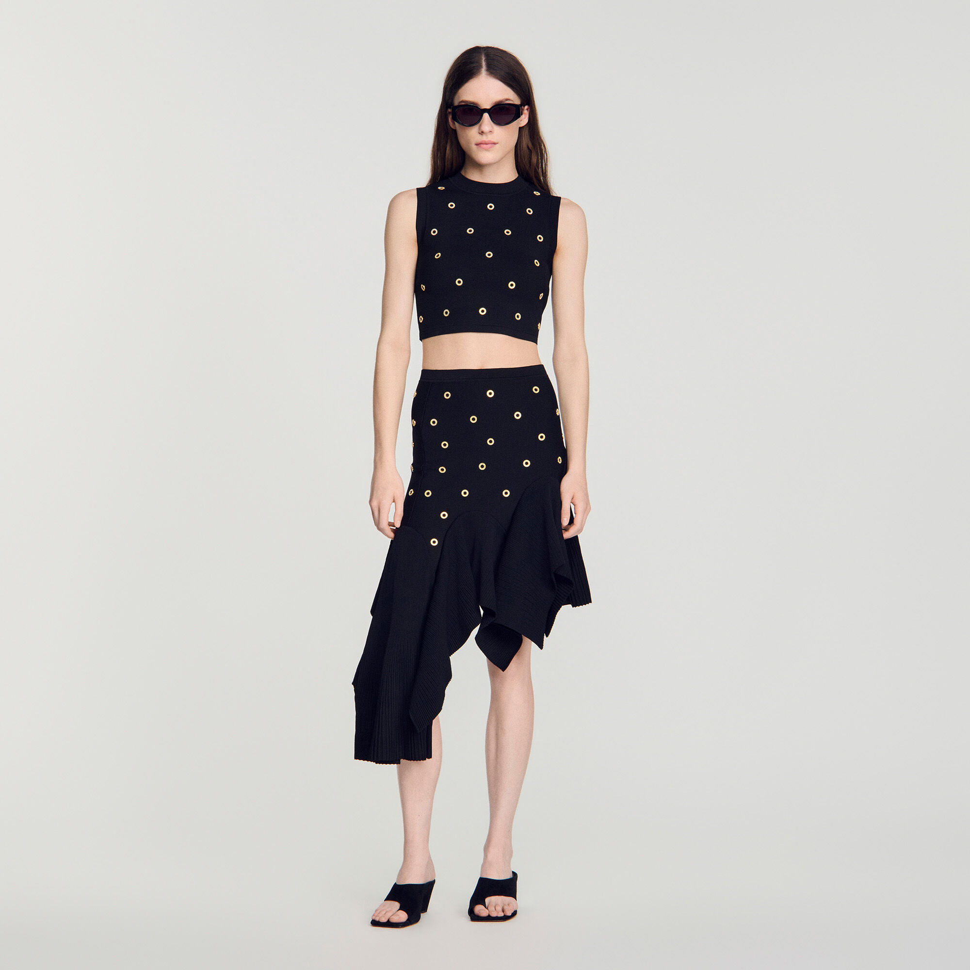 Top en maille &agrave; studs