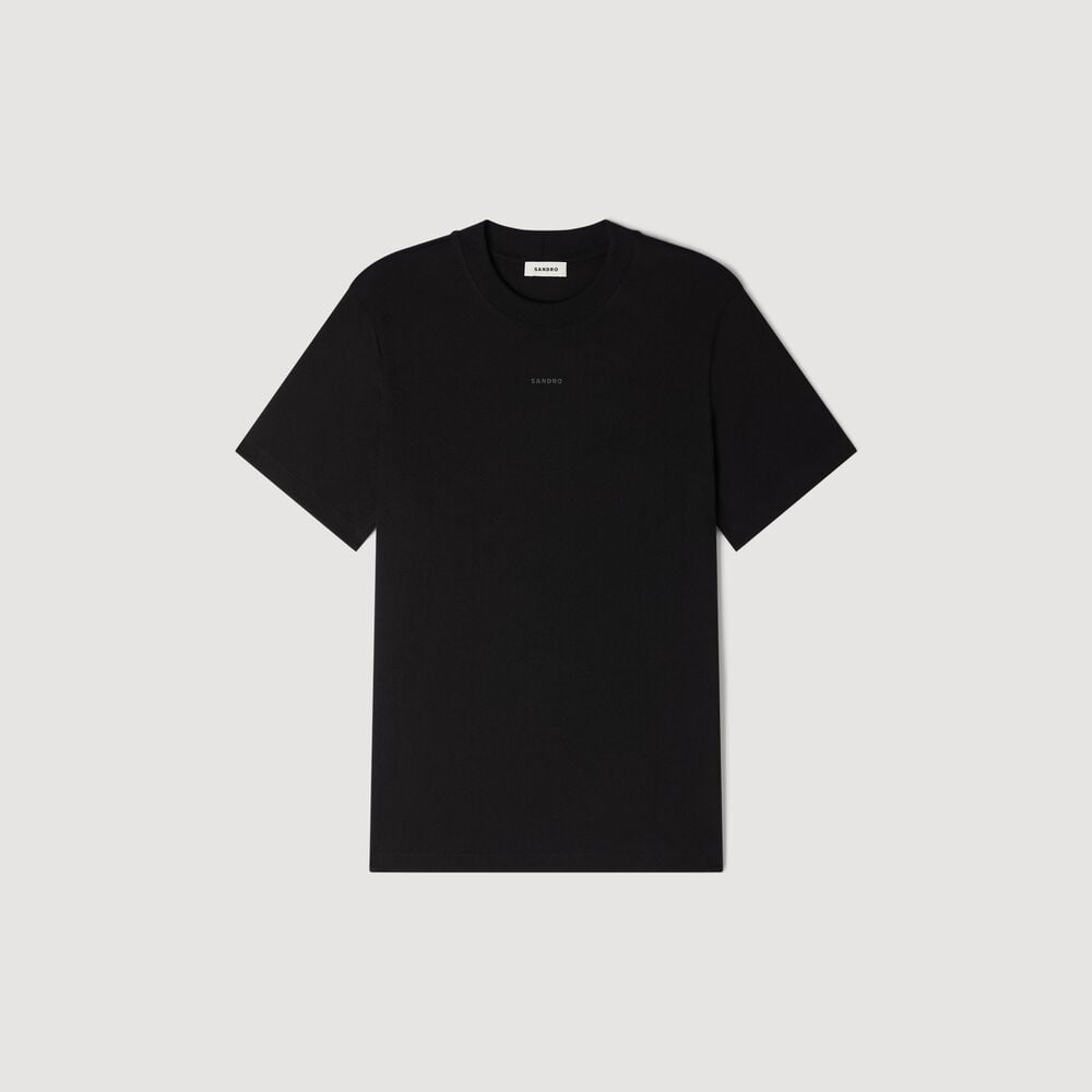 Sandro T-shirt en coton – Noir – vue 6
