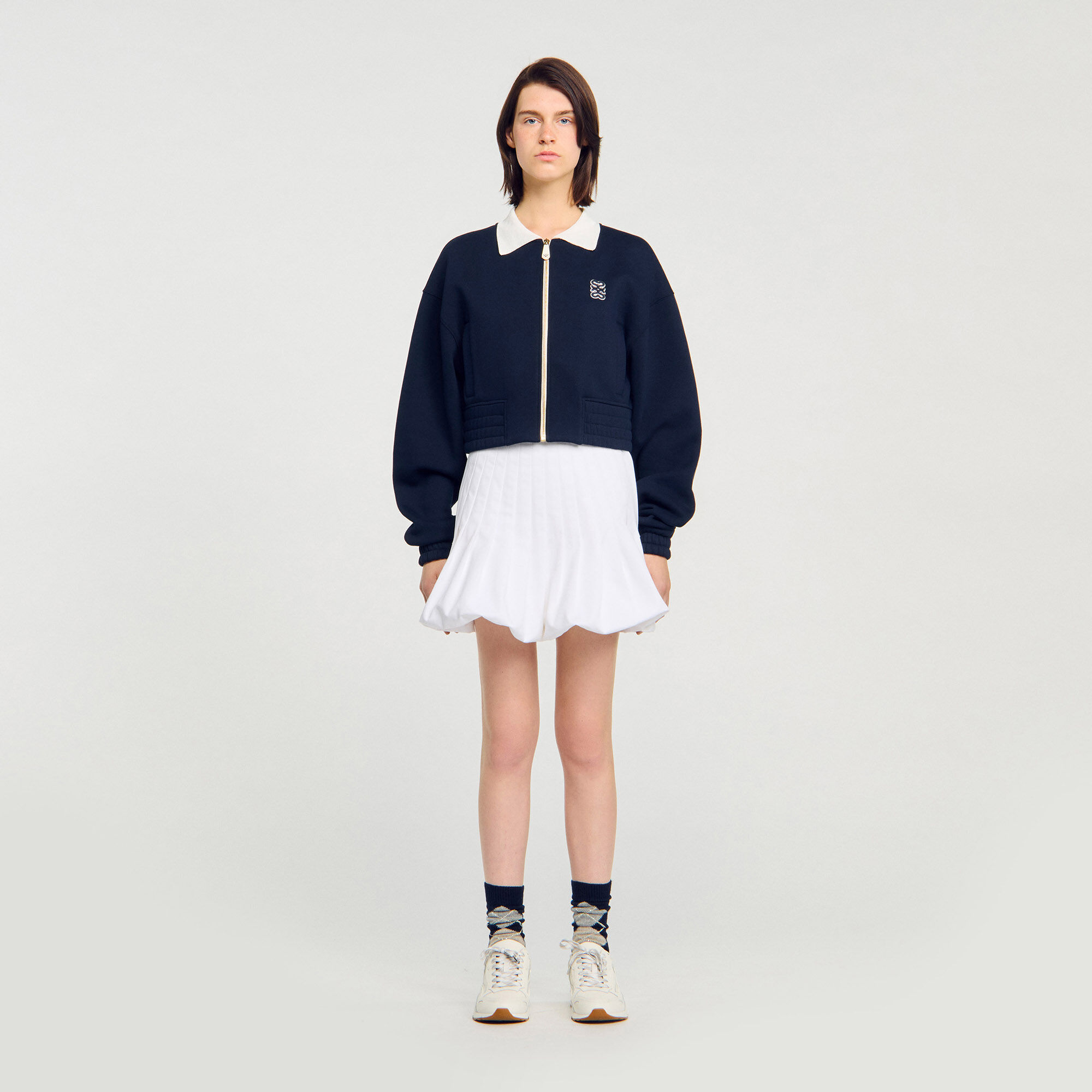 Sweatshirt court bicolore