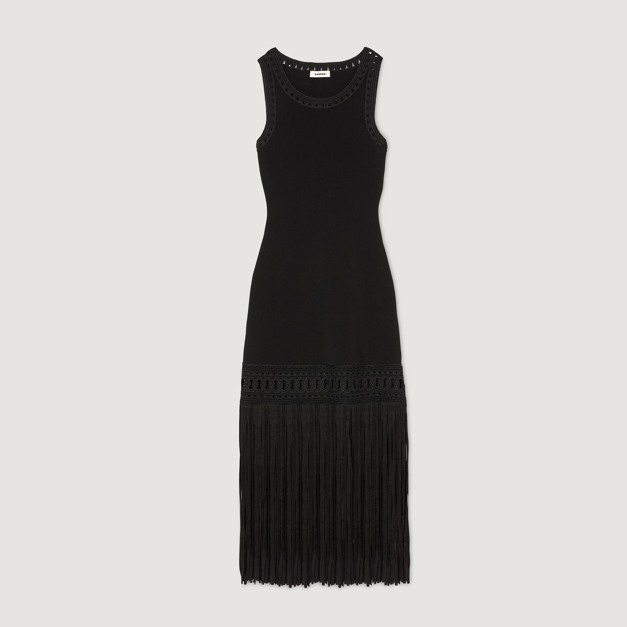 Robe en maille frangée