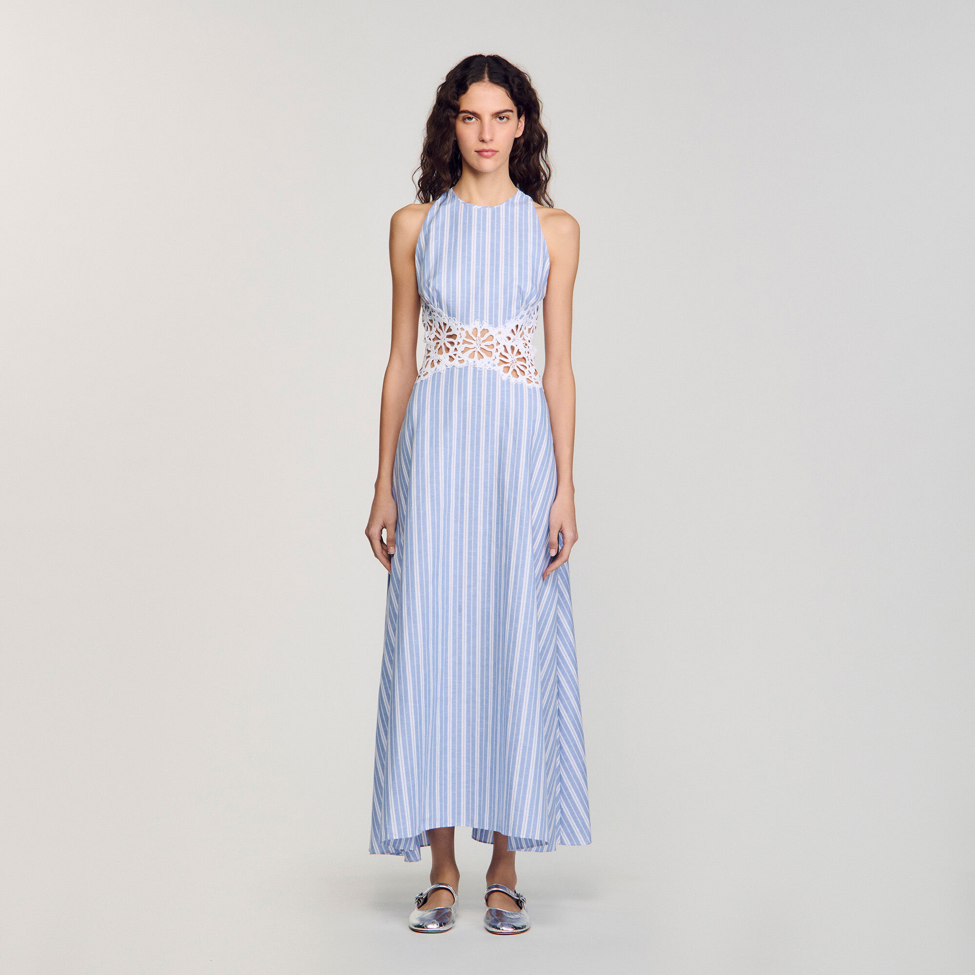 sandro★ROBE LONGUE EN MAILLE RAYEE ワンピース 7389244.jpg?fit=bounds&bg-